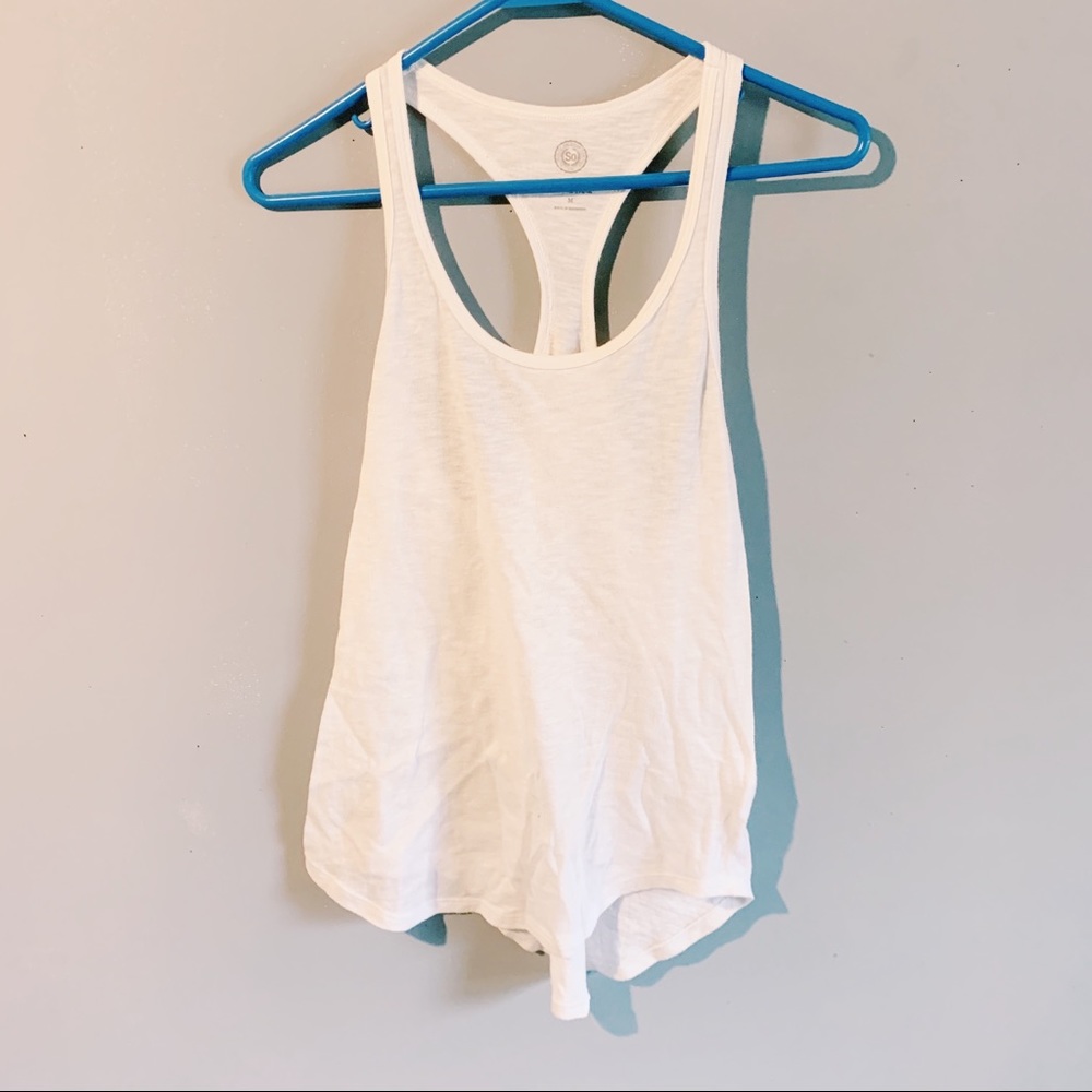 White workout tank top